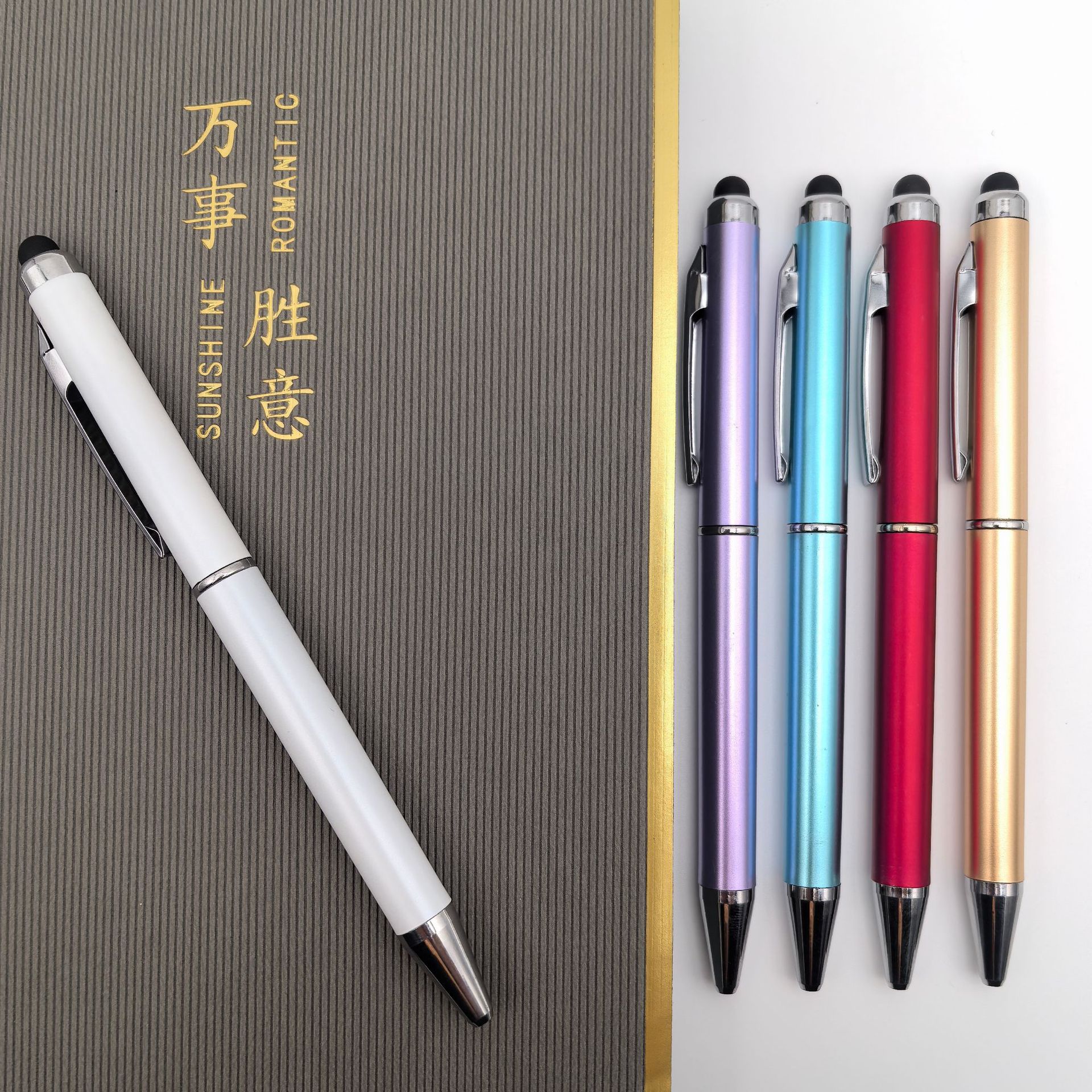 Lápiz táctil multifuncional con pluma de condensador de escritura manual de doble propósito para teléfono inteligente con pluma de bola de condensador de escritura manual universal