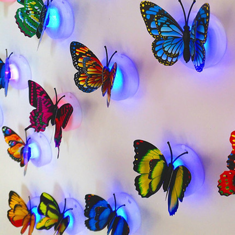Creative Colorful Glowing Butterfly Night Light, Adhesive Decorative Colorful Night Light, Wholesale Glowing Toys for Street Stalls Creative Colorful Glowing Butterfly Night Light, Adhesive Decorative Colorful Night Light, Wholesale Glowing Toys for Street Stalls