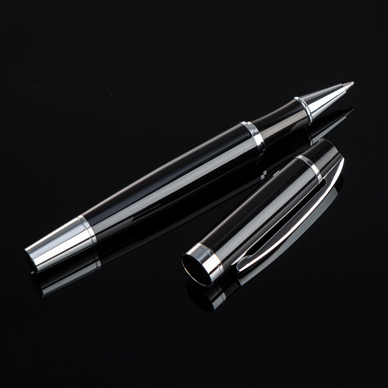 0,5 pluma de agua negra al por mayor pluma de gel de impresión de logotipo pluma de metal pluma de publicidad de firma de carbono