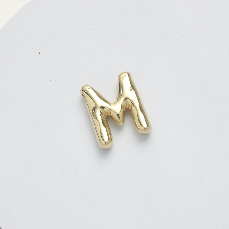 1 Piece 15.5*21.5*5.5mm Brass 14K Gold Plated Letter Pendant display picture 13