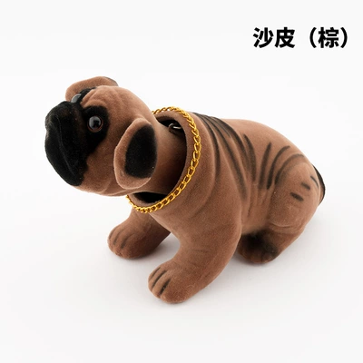 car decoration simulation shaking head Car ornaments - sand-brown