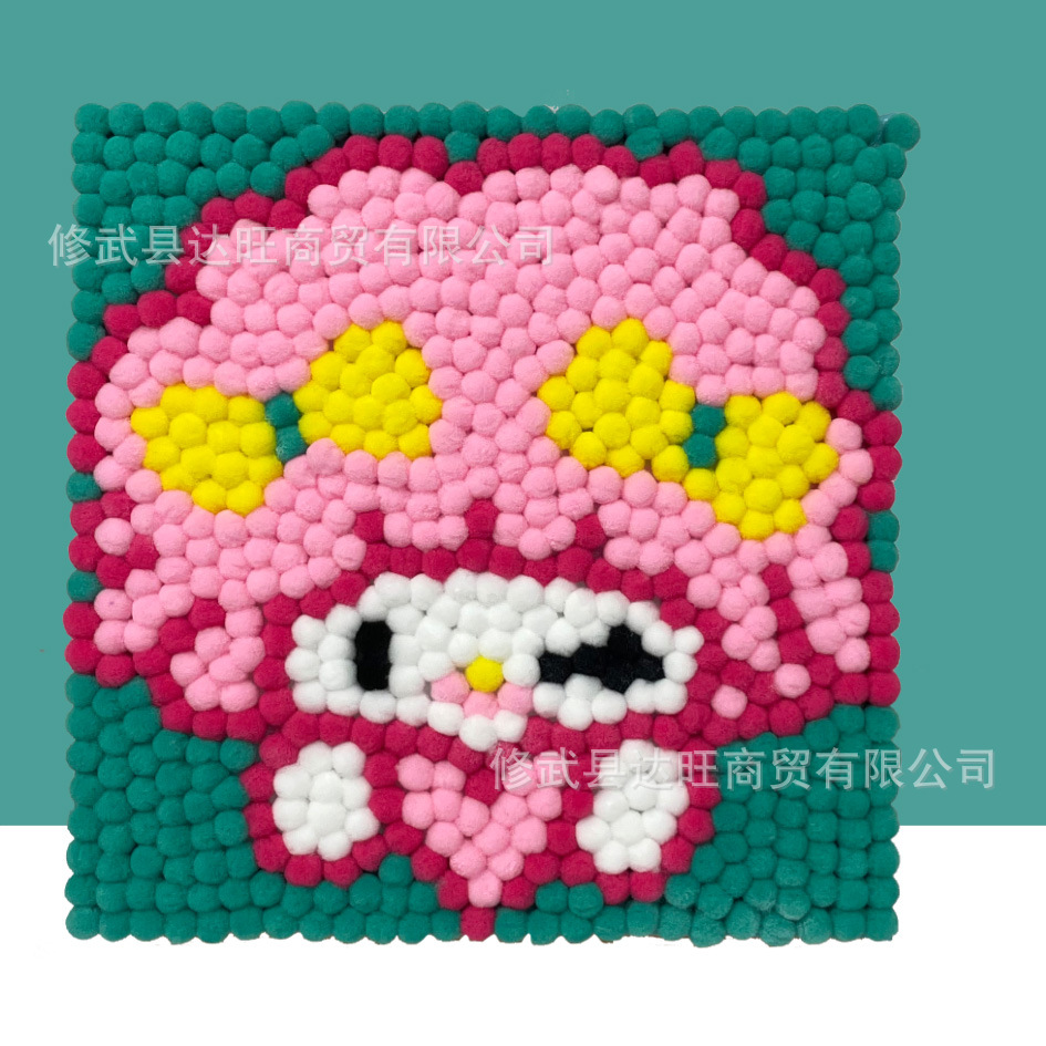 MQH20-035 / 20*20cm (wooden frame + canvas + hair ball + tweezers)