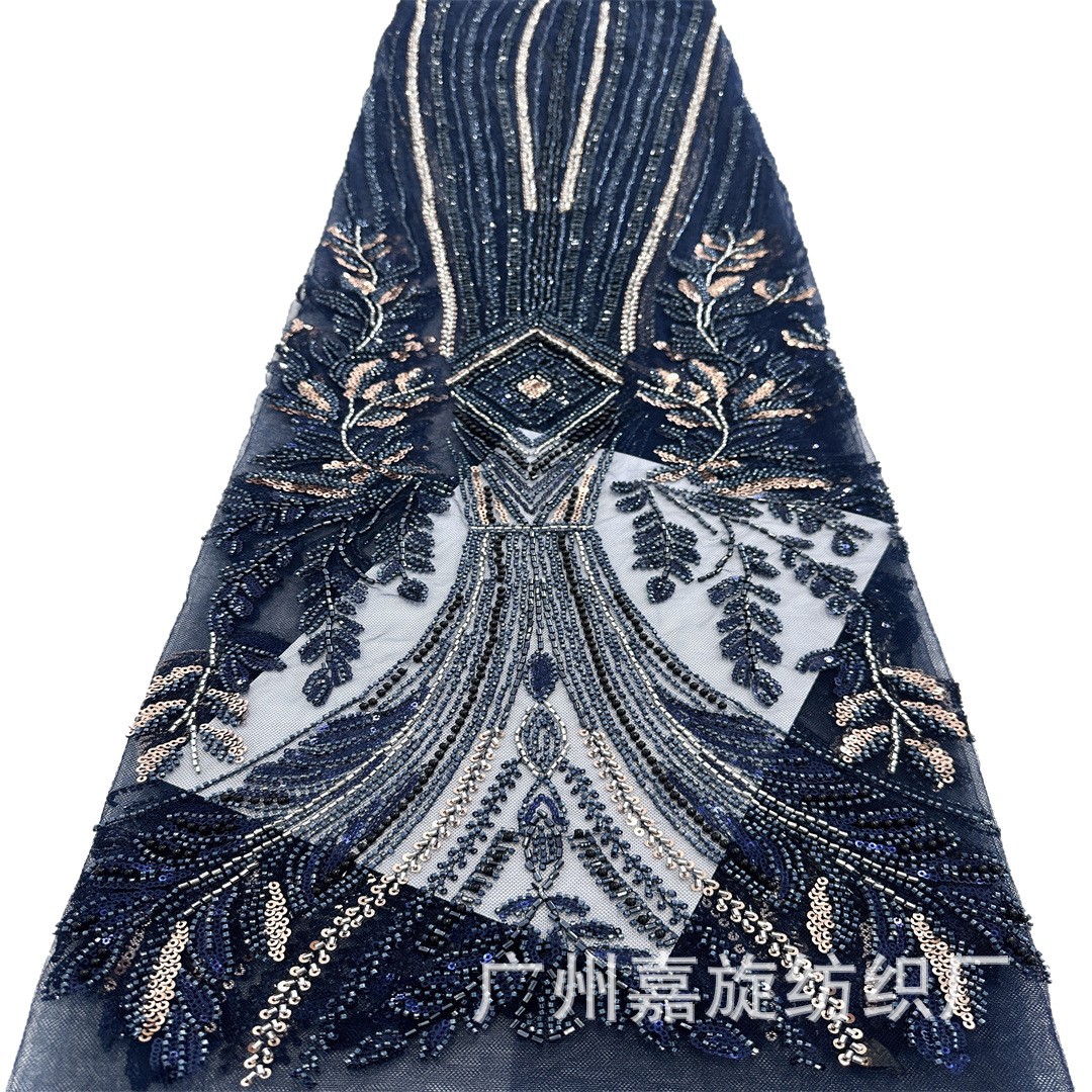 Tela bordada con cuentas de lentejuelas, bordado de cuentas en malla resistente, estilo de alta costura de diseñador, tela bordada para vestido de noche tipo cheongsam, encaje. image 6