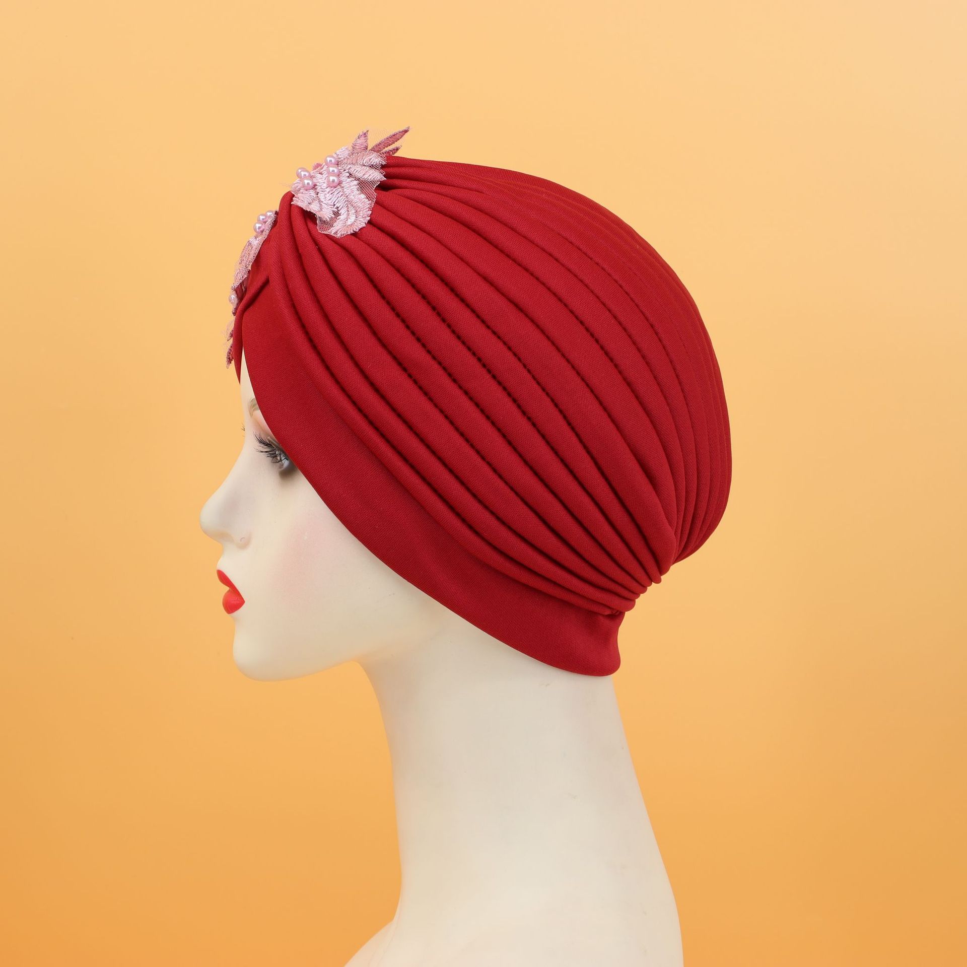 Cappello sciarpa testa di fiore appiccicoso tinta unita_voghion.com