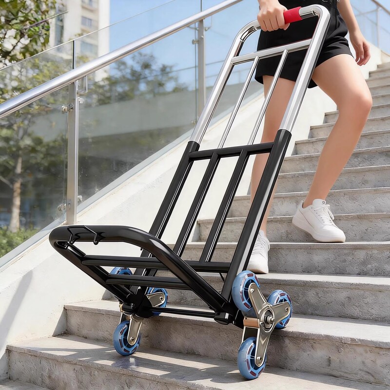 Folding Small Cart for Home Use, Stair-Climbing Handcart, Grocery Shopping Cart, Cart for Picking up Packages Upstairs, Portable Transport Tool Folding Small Cart for Home Use, Stair-Climbing Handcart, Grocery Shopping Cart, Cart for Picking up Packages Upstairs, Portable Transport Tool