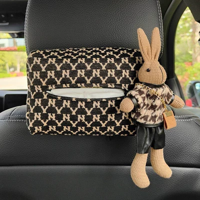 Houndstooth car tissue box Car tissue box/set - yn-tissue-box-rabbit