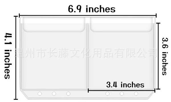 A6 double port PVC cash receipt bag