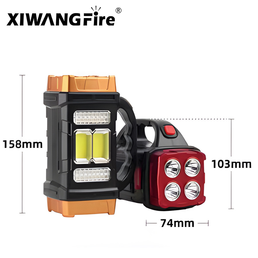 Luz solar al aire libre transfronteriza reflector portátil de luz LED de carga Luz portátil USB de doble fuente de luz Luz de emergencia portátil