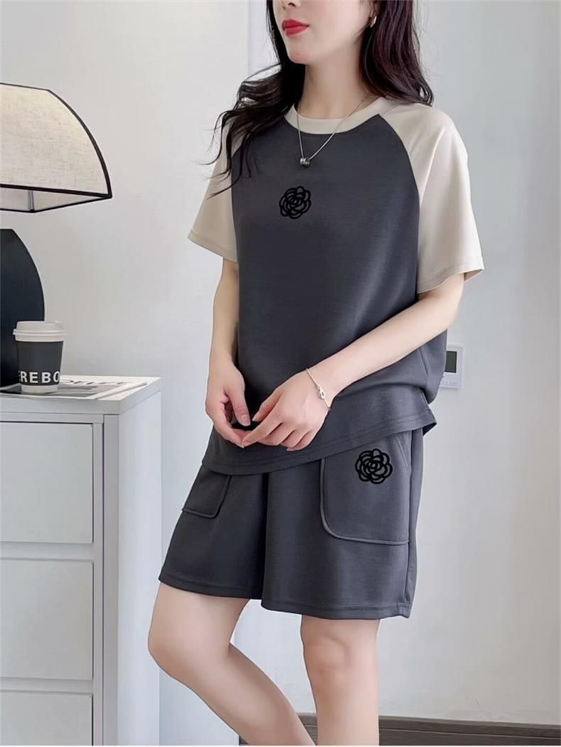 Women's Clothing Summer Fashion Two Piece Set For Women Color Block Slimming Loose Casual Plus Size Clothing_ecoleips.com