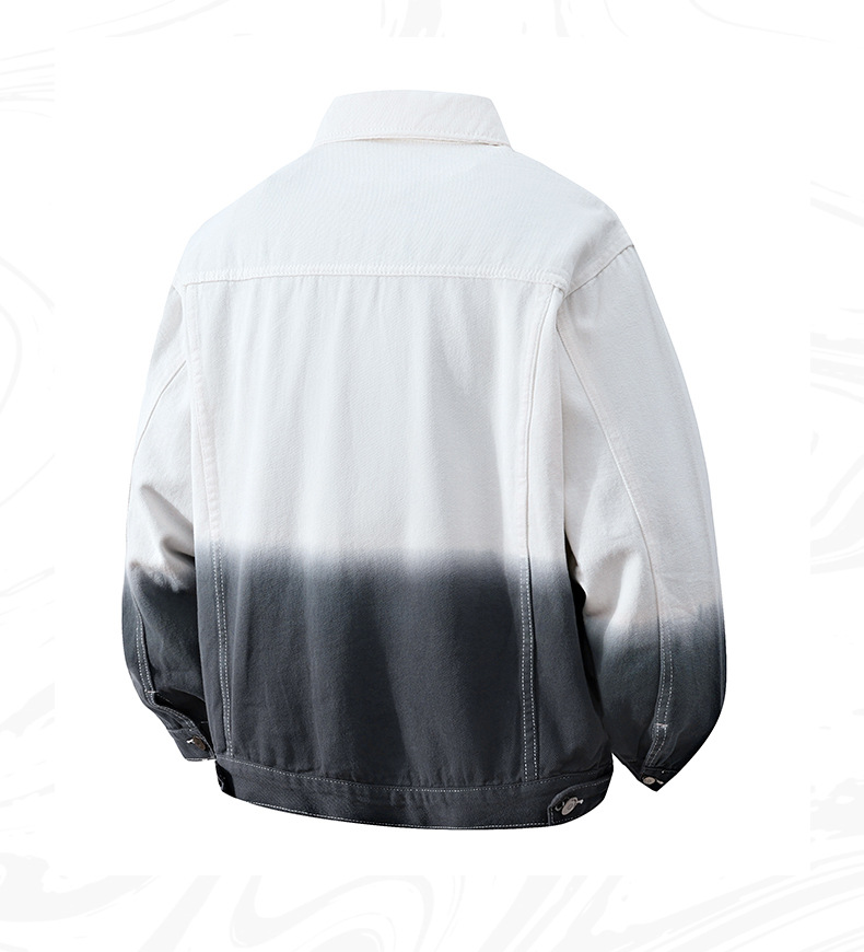 Men's Denim Jacket Trendy Colorblock Men's Tops New Arrival Japanese Style All Match Gradient Jacket Men_mkmklike.com