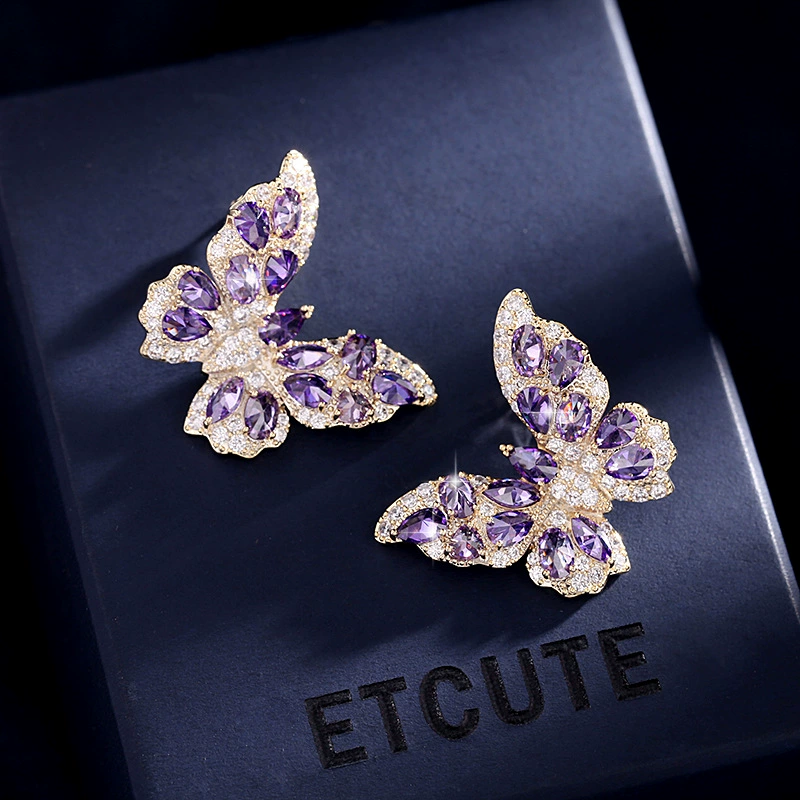Three-Dimensional Earrings, 925 Silver Posts, European Style, Multi‑color Sizes