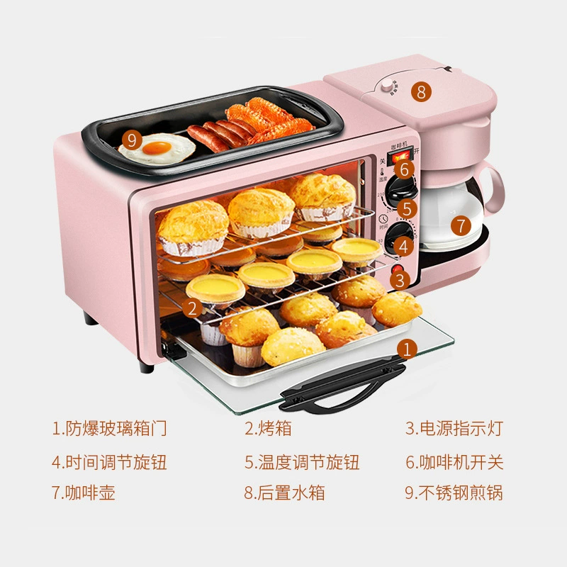 Three-in-one breakfast machine household toaster electric oven toaster sandwich machine manufacturer wholesale event gifts