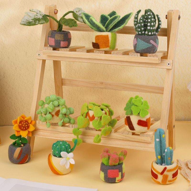 New Potted Wool Felt Poke Series Plant Series Comes with Video Tutorials DIY Wool Ornaments Decoration New Potted Wool Felt Poke Series Plant Series Comes with Video Tutorials DIY Wool Ornaments Decoration