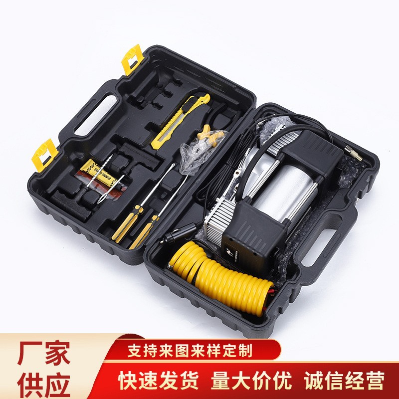 车载充气泵12v 单双缸轮胎电动小轿车 便携式多功能补胎套装工具