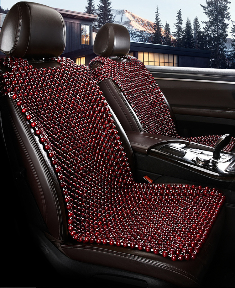 Wooden Bead Cooling Mat, Summer Car Seat Cushion, Single Seat, Main Driver's Seat Cushion, Breathable Summer Car Mat, Universal for Large Trucks