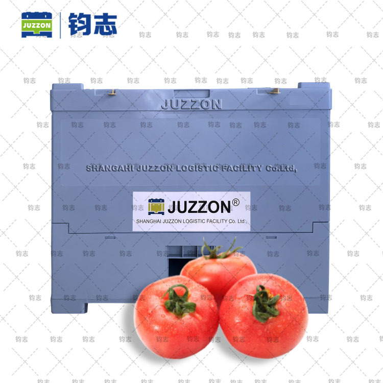 上海钧志厂家直销250L塑料可折叠食品级番茄环保箱