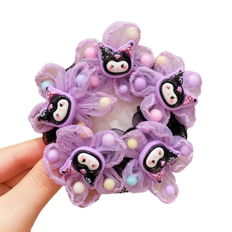 Niños Kuro cabello de la red de baile de bolas de cabeza de la red bolsas lindas flores cabello no daña cabello de cabello