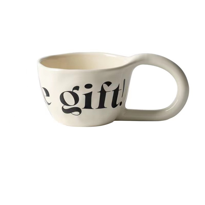 Nueva mano-pellizcando feliz creativo Inglés taza Taza de cerámica taza de beber del Hogar personalizado taza de café taza de desayuno