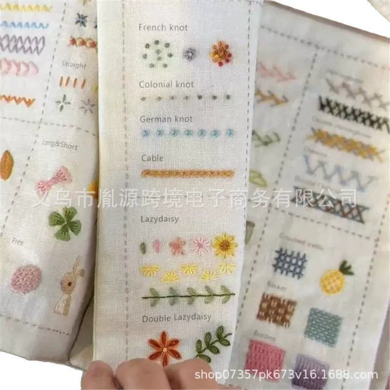 Новые трансграничные товары Stitch Book Needle and thread book Needle and thread leaf book Linen DIY Needle and method book