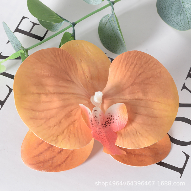 Película blanca Phalaenopsis flor cabeza pétalo simulación flor accesorios tocado horquilla diy flor decorativa de boda hecha a mano