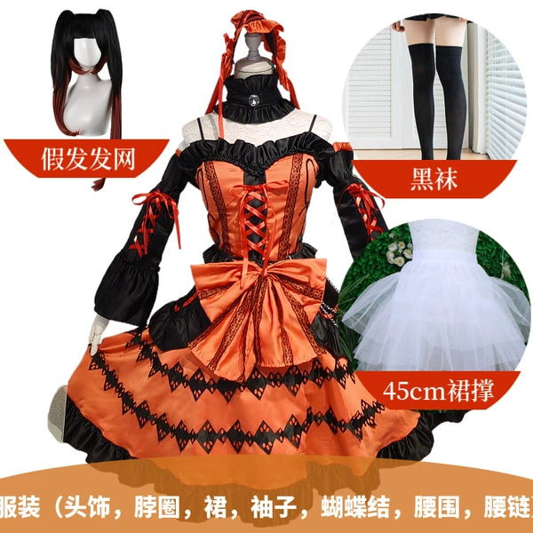 Clothing+black socks+skirts+wigs