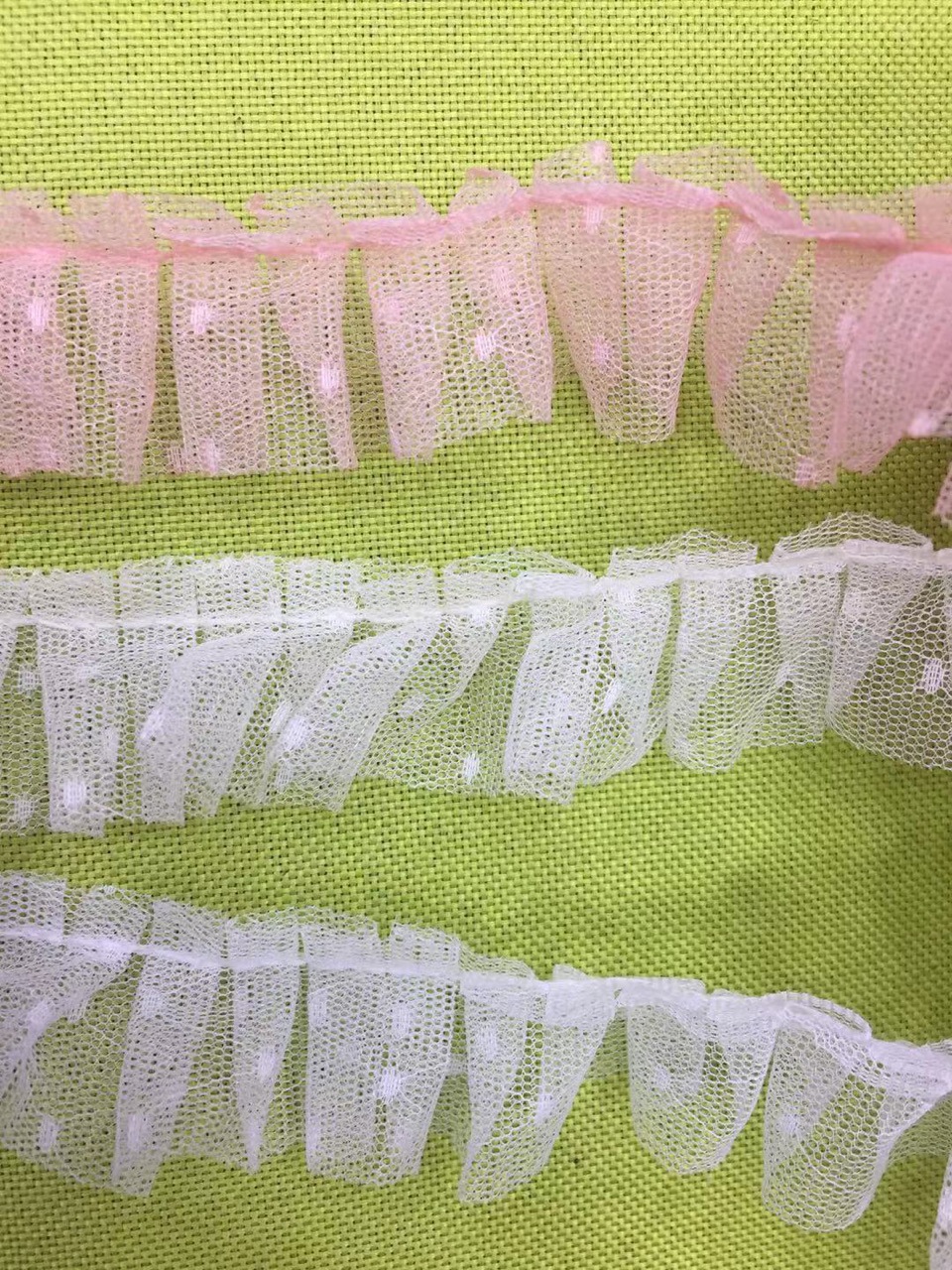 现货直销 3CM波点缩褶网纱蕾丝花边装饰 DIY领口袖边设计花边辅料