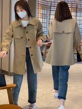 大衣外套中长款韩版气质卡其色秋冬秋季新款百搭女宽松感风衣女