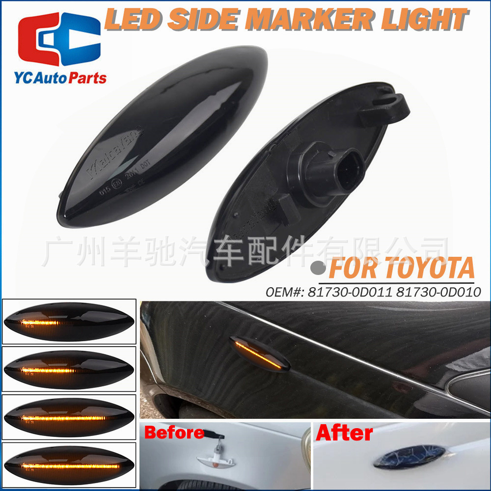 Aplicable a TOYOTA YARIS ECHO VIOS LIMO SCP12 flujo de agua hoja lámpara lateral luz de dirección lateral