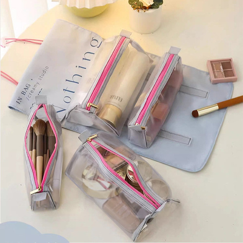 Spot folding storage bag travel portable makeup bag high-value ins large capacity split makeup wash bag