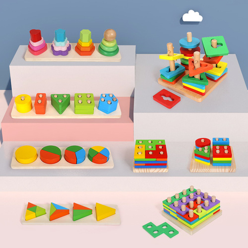 Montessori mathematics irregular platter colorful set of columns Montessori teaching aids kindergarten children early education cognitive toys