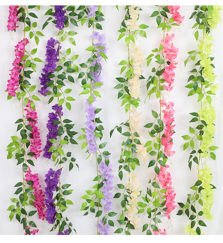 Artificial Wisteria Garland For Wedding Ceiling Floral Decoration_voghion.com