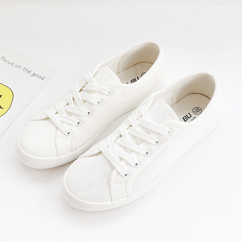 Yuanbu C030 Summer Low-Top Breathable Canvas Shoes Lace-Up Simple Pure Color White Shoes Student White Sneakers Couple Shoes Yuanbu C030 Summer Low-Top Breathable Canvas Shoes Lace-Up Simple Pure Color White Shoes Student White Sneakers Couple Shoes
