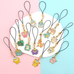 Cartoon Q-version Phone Chain Pokemon Pikachu Pidgey Goldfish DIY Pendant Accessory Keychain Charms