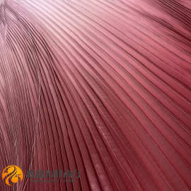 枣红色渐变色压皱折风琴褶布料 舞台舞蹈服柔软裙子手工DIY面料