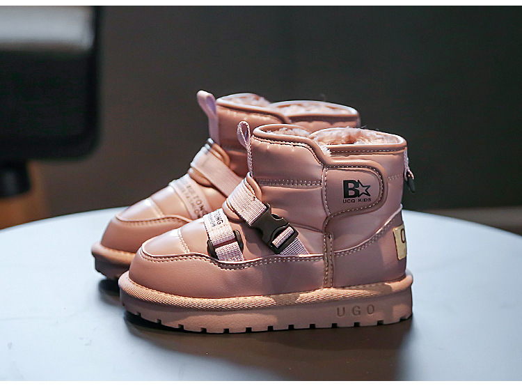 Bottes de neige d'hiver pour enfant chaussures fourrées chaudes_voghion.com