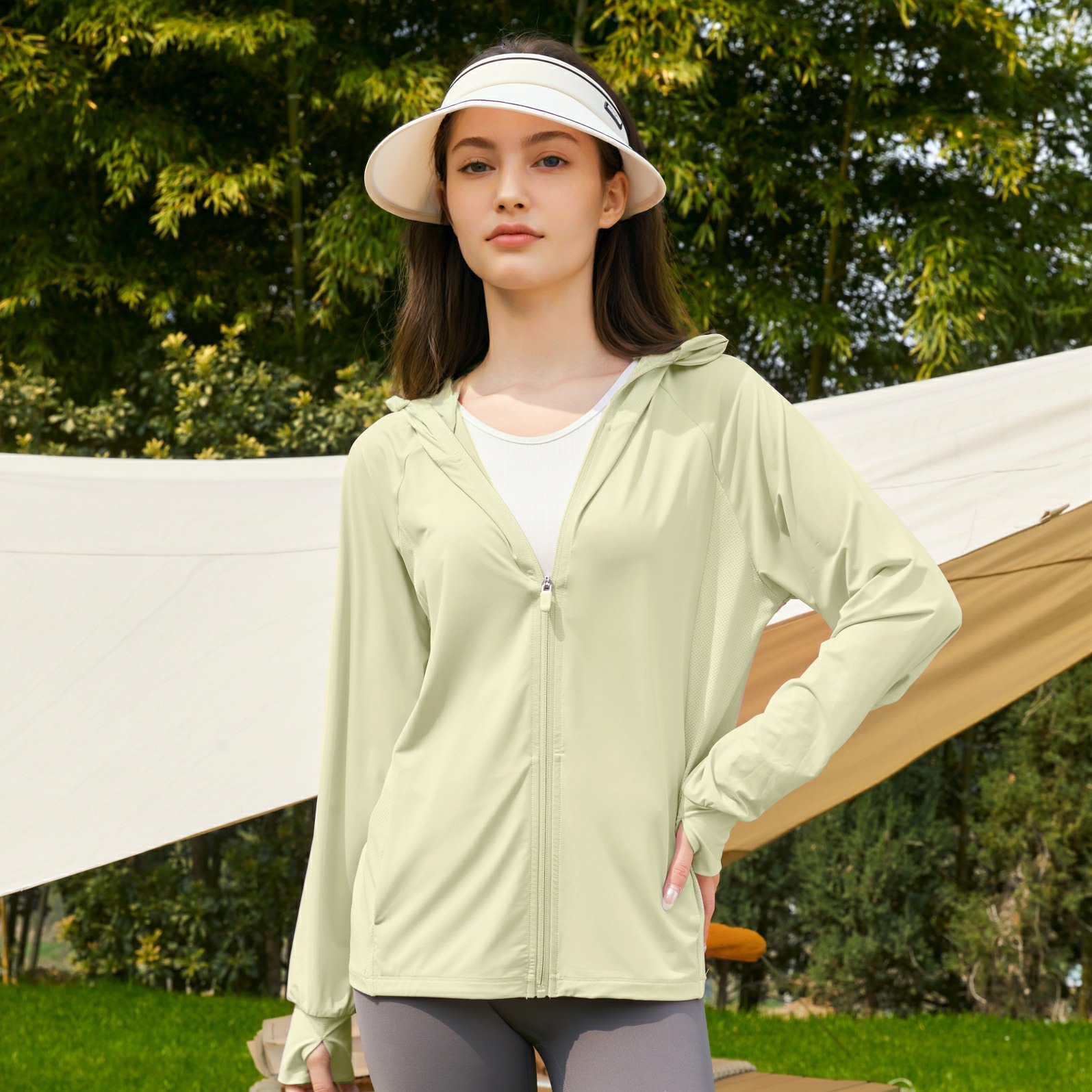 Ropa de protección solar de seda de hielo para mujeres verano 2025 nuevo anti-UV al aire libre ropa de protección solar de alta gama tamaño UPF50 +