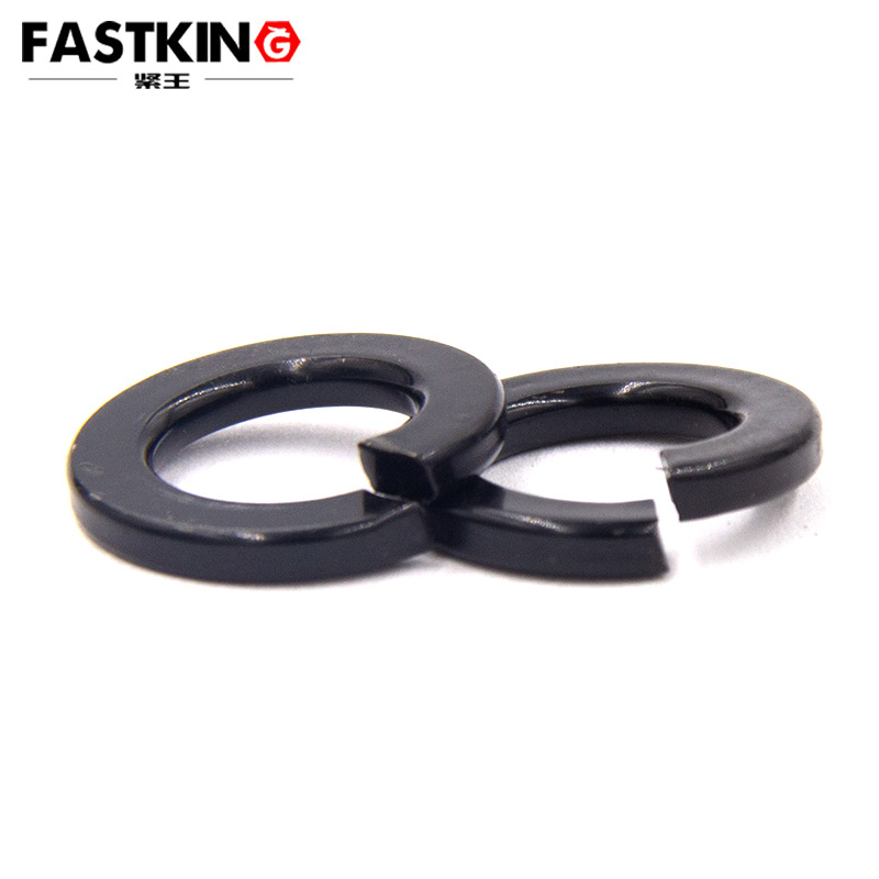 304标准弹垫电泳黑德标DIN127华司防松动垫片开口弹簧垫片