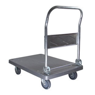 Gray single-layer plastic trolley supermarket trolley household folding express trolley warehouse trolley