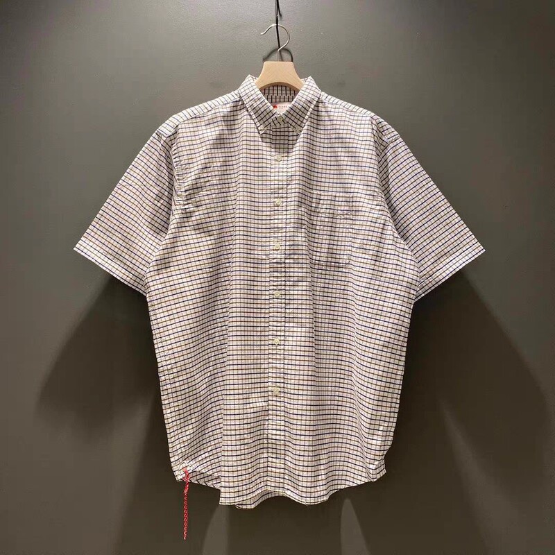 Beamsjapanloosecheckb.Dshirt Japanese-Made Red Rope Plaid Short-Sleeved Shirt 25Ss Loose Style Beamsjapanloosecheckb.Dshirt Japanese-Made Red Rope Plaid Short-Sleeved Shirt 25Ss Loose Style
