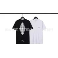 Эксклюзивная трансграничная футболка Chrome Hearts 24ss Chrome, новая футболка из чистого хлопка с круглым вырезом и короткими рукавами