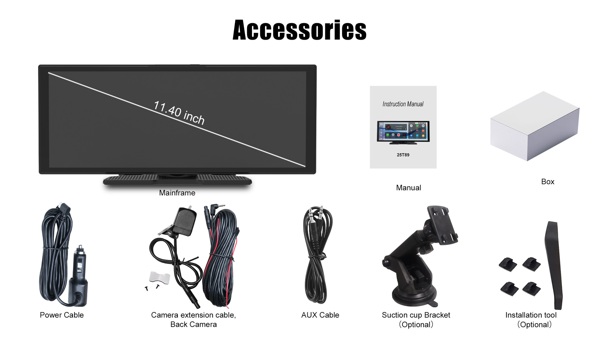 Customized 11.4inch Dash Cam Wireless Carplay Smart Screen Car Reversing Camera Car Navigation