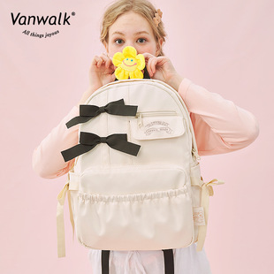 Picnic Series 2021 New Korean Style Backpack Women's Webbing Casual Campus Student School Bag Easiest for Match