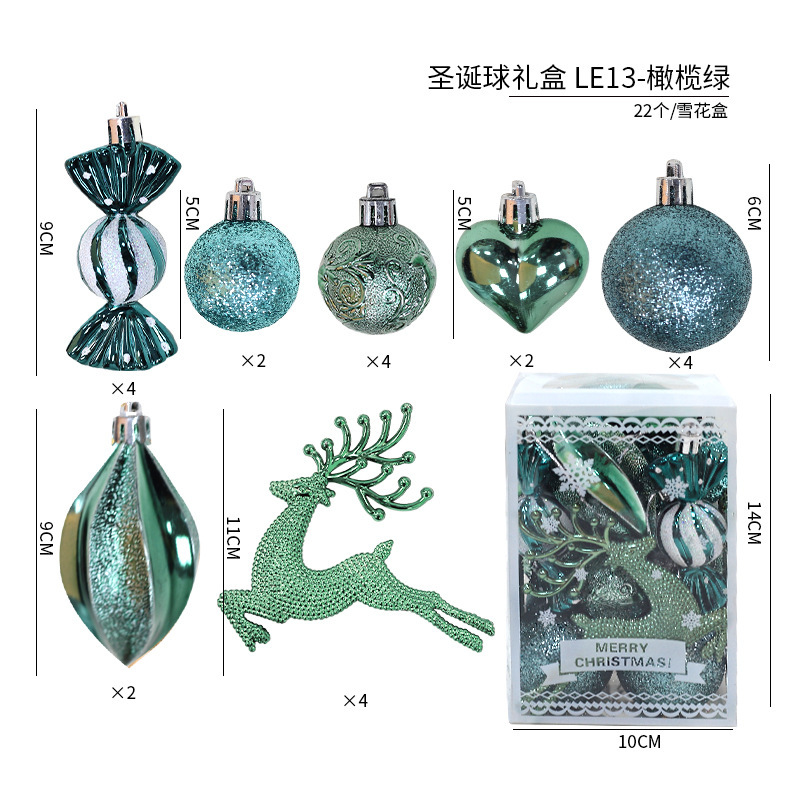 Bola de Navidad árbol de Navidad adornos de decoración colgante de bola de colores accesorios de material de Navidad DIY decoración de Navidad al por mayor