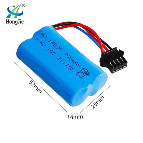 Wholesale 7.4V cylindrical battery 700mAh climbing car remote control electric toy 10C high rate 14500 lithium battery