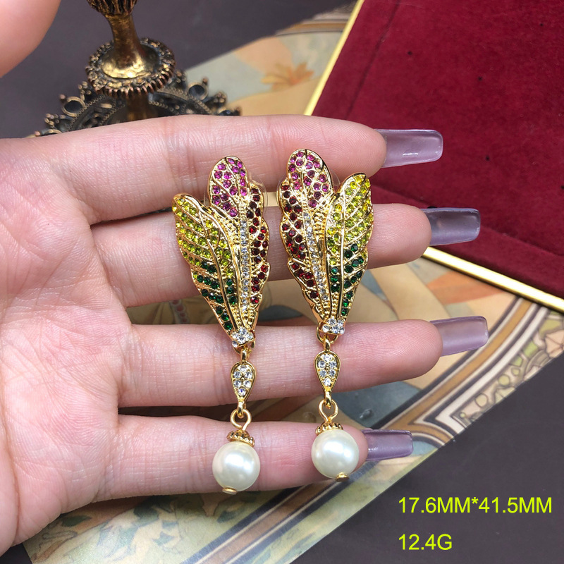 Vintage Pearl Necklace Earrings And Ring Set With Leaf Details_voghion.com