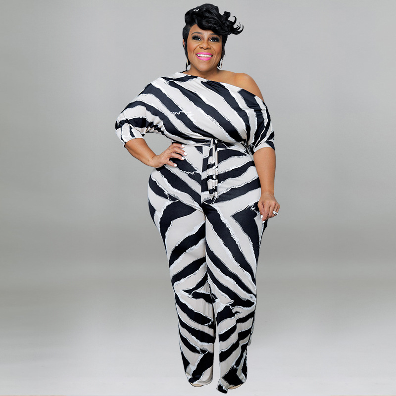 Women's Clothing Plus Size Women's Sexy Off-Shoulder Jumpsuit Long Sleeve For Formal & Casual For Women Plus Size_ecoleips.com