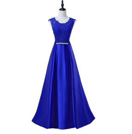 Comercio exterior de Europa y América Amazon AliExpress deseo nuevo encaje cuello redondo sin mangas vestido largo
