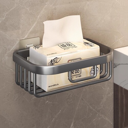 Tissue box bathroom punch-free toilet space aluminum roll toilet paper box wall-mounted tissue storage box paper holder