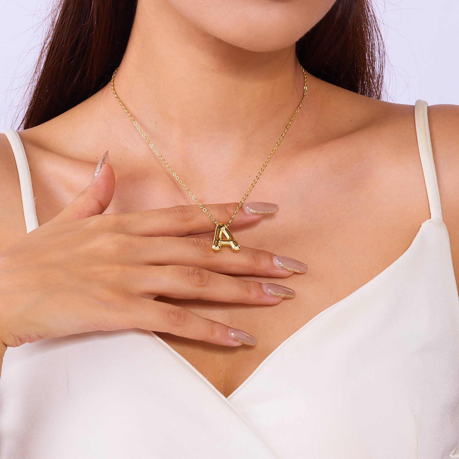 Collier avec pendentif lettre initiale style ballon original_voghion.com