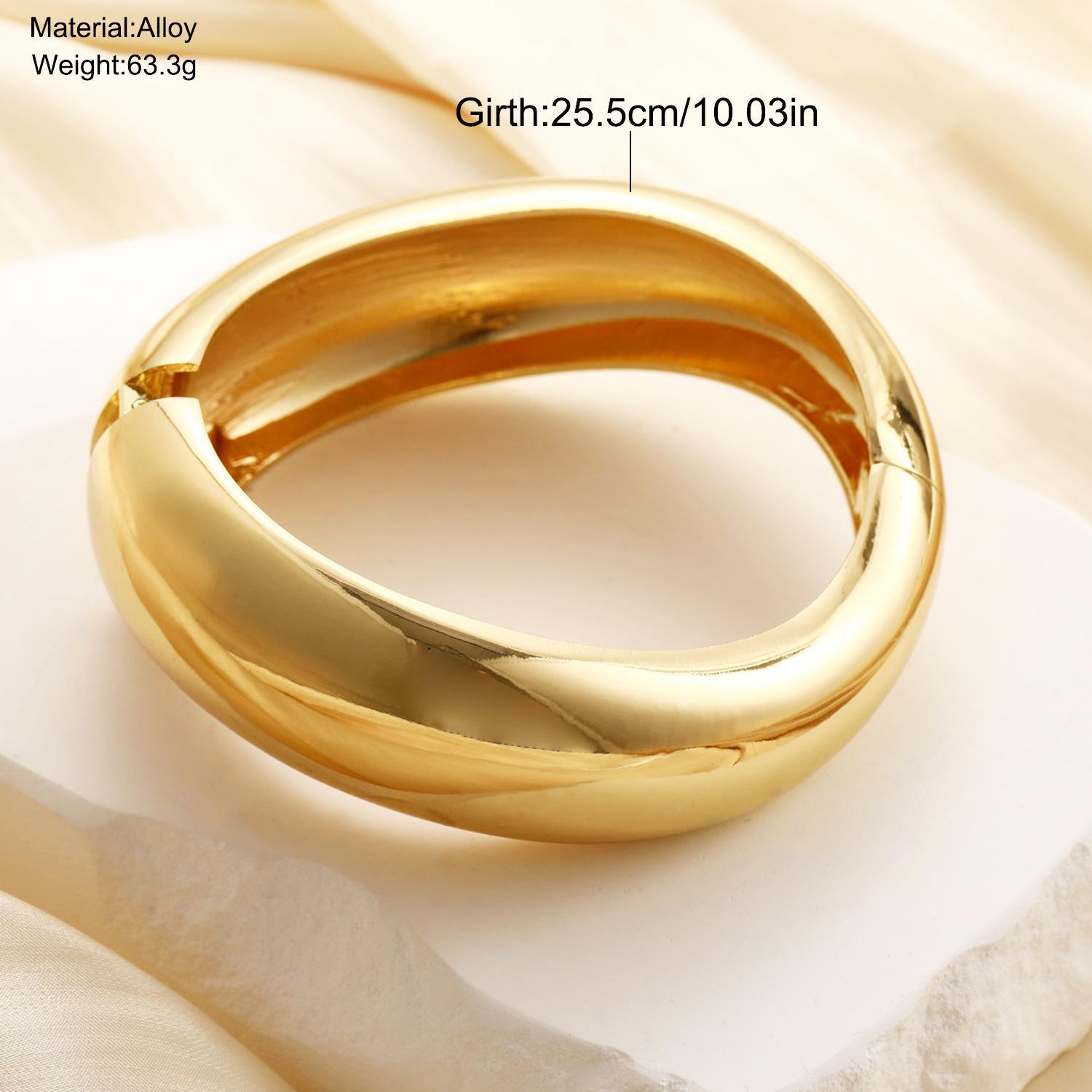 Diseño transfronterizo sensación de pulsera de moda Europa y América personalidad de viento frío retro chapado en oro 18k pulsera de apertura ajustable